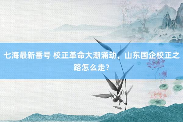 七海最新番号 校正革命大潮涌动，山东国企校正之路怎么走？