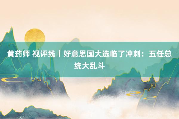 黄药师 视评线丨好意思国大选临了冲刺：五任总统大乱斗