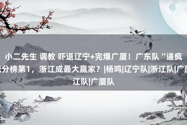 小二先生 调教 吓退辽宁+完爆广厦！广东队“逼疯”积分榜第1，浙江成最大赢家？|杨鸣|辽宁队|浙江队|广厦队
