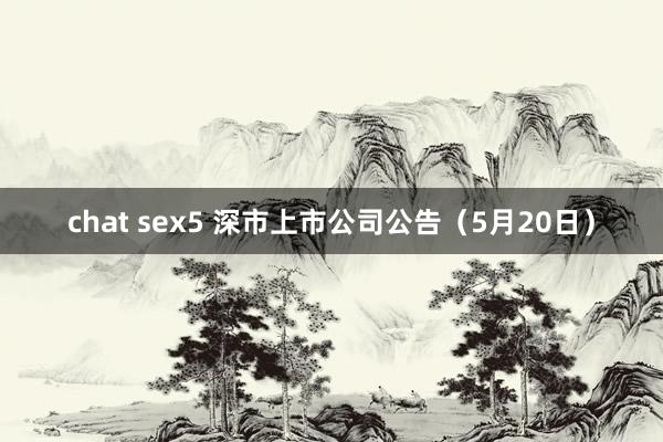 chat sex5 深市上市公司公告（5月20日）