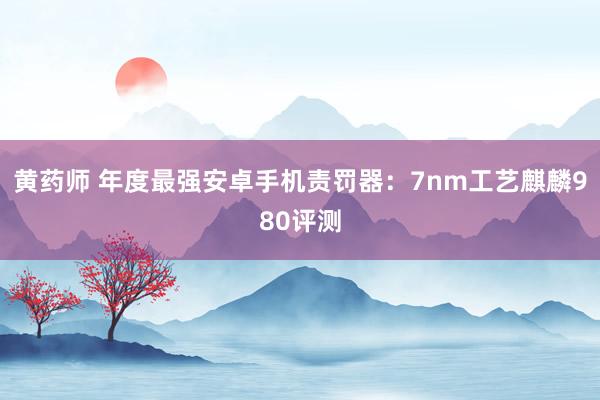 黄药师 年度最强安卓手机责罚器：7nm工艺麒麟980评测