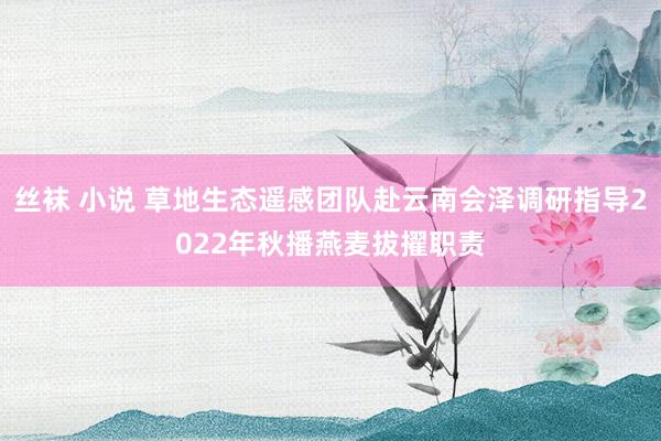 丝袜 小说 草地生态遥感团队赴云南会泽调研指导2022年秋播燕麦拔擢职责