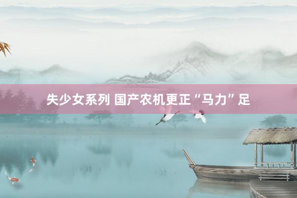 失少女系列 国产农机更正“马力”足