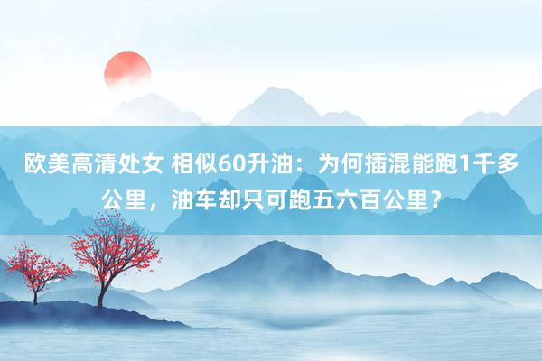 欧美高清处女 相似60升油：为何插混能跑1千多公里，油车却只可跑五六百公里？