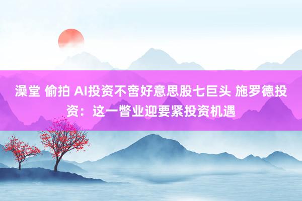 澡堂 偷拍 AI投资不啻好意思股七巨头 施罗德投资：这一瞥业迎要紧投资机遇