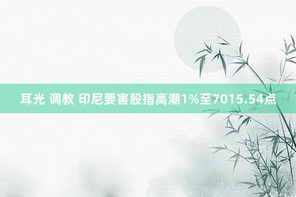 耳光 调教 印尼要害股指高潮1%至7015.54点