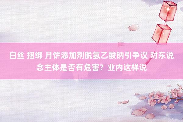 白丝 捆绑 月饼添加剂脱氢乙酸钠引争议 对东说念主体是否有危害？业内这样说